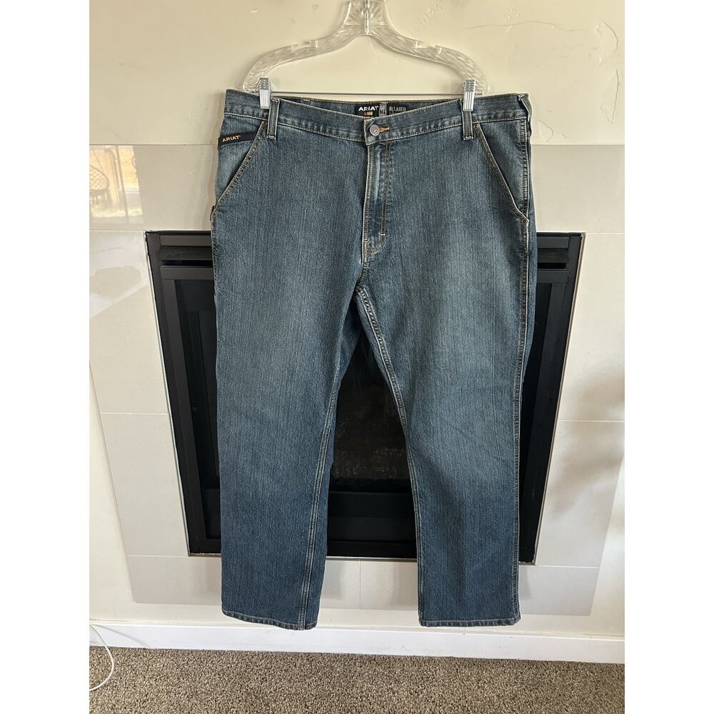 Ariat Rebar M4 DuraStretch Workhorse Jeans Mens 40x34 Relaxed Bootcut Casual - Picture 11 of 12
